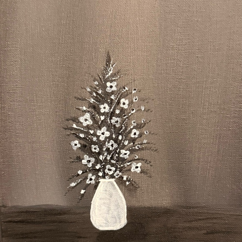 Elegant Black and White Floral Canvas Art